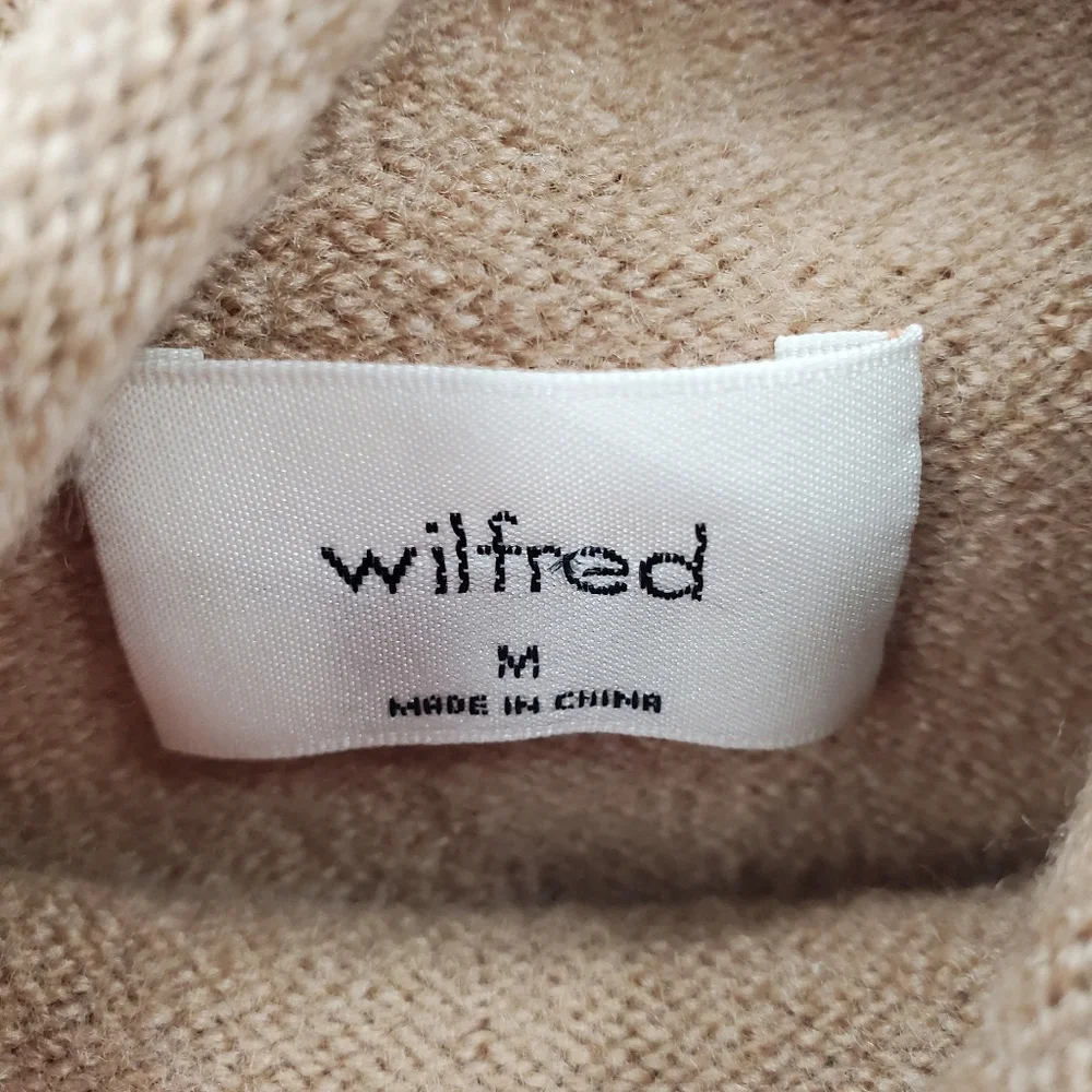 Wilfred Cyprie Sweater Womens Medium Merino Wool Mockneck Tan